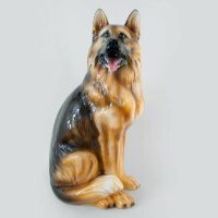 Скульптура ростовая интерьерная собаки породы овчарка немецкая