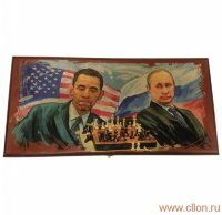 Нарды деревянные Путин и Обама