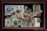 Панно Купюры и монеты Российской Империи