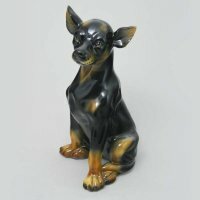 Скульптура ростовая интерьерная собаки породы Чихуахуа черная